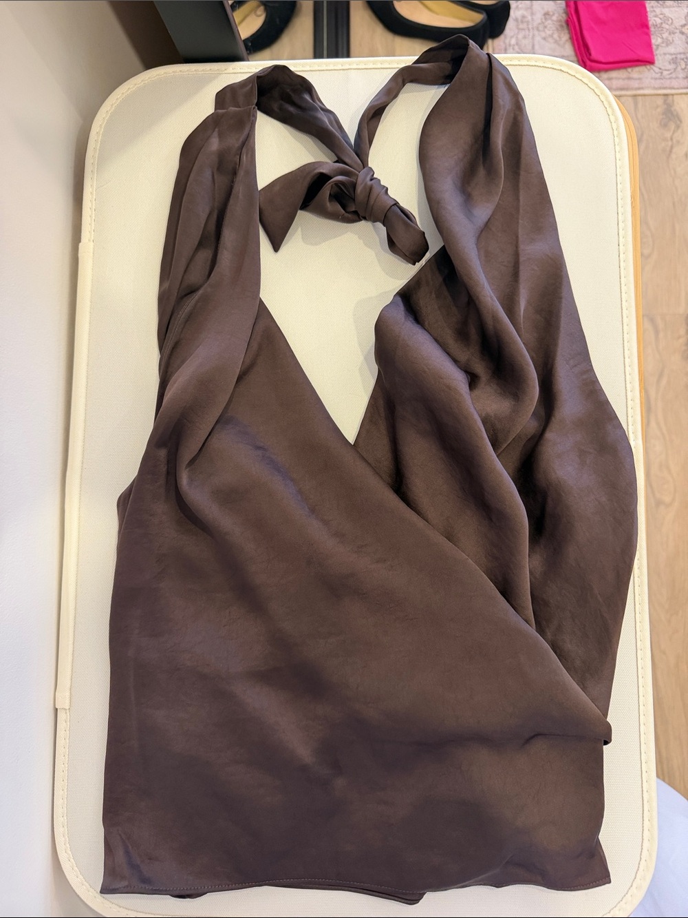 Brown Halter Tie-Neck martini top